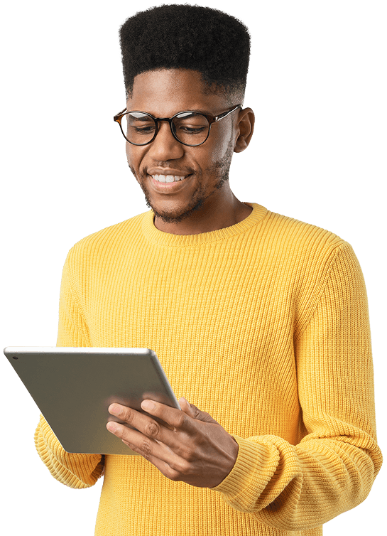 Tax professional reviewing invoices on a tablet with DigiTax