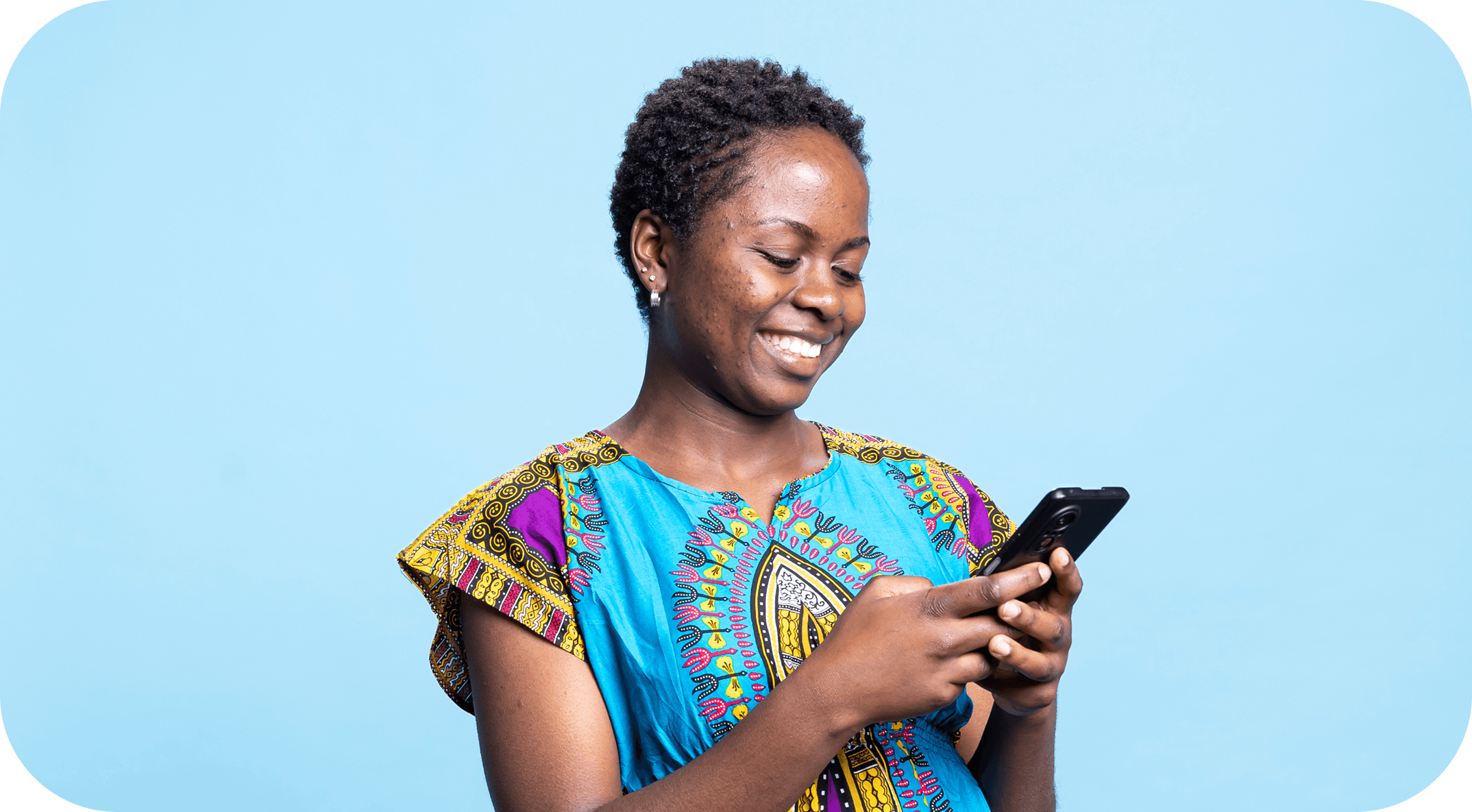 Woman using DigiTax app on phone