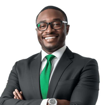 Business professional smiling while using DigiTax.