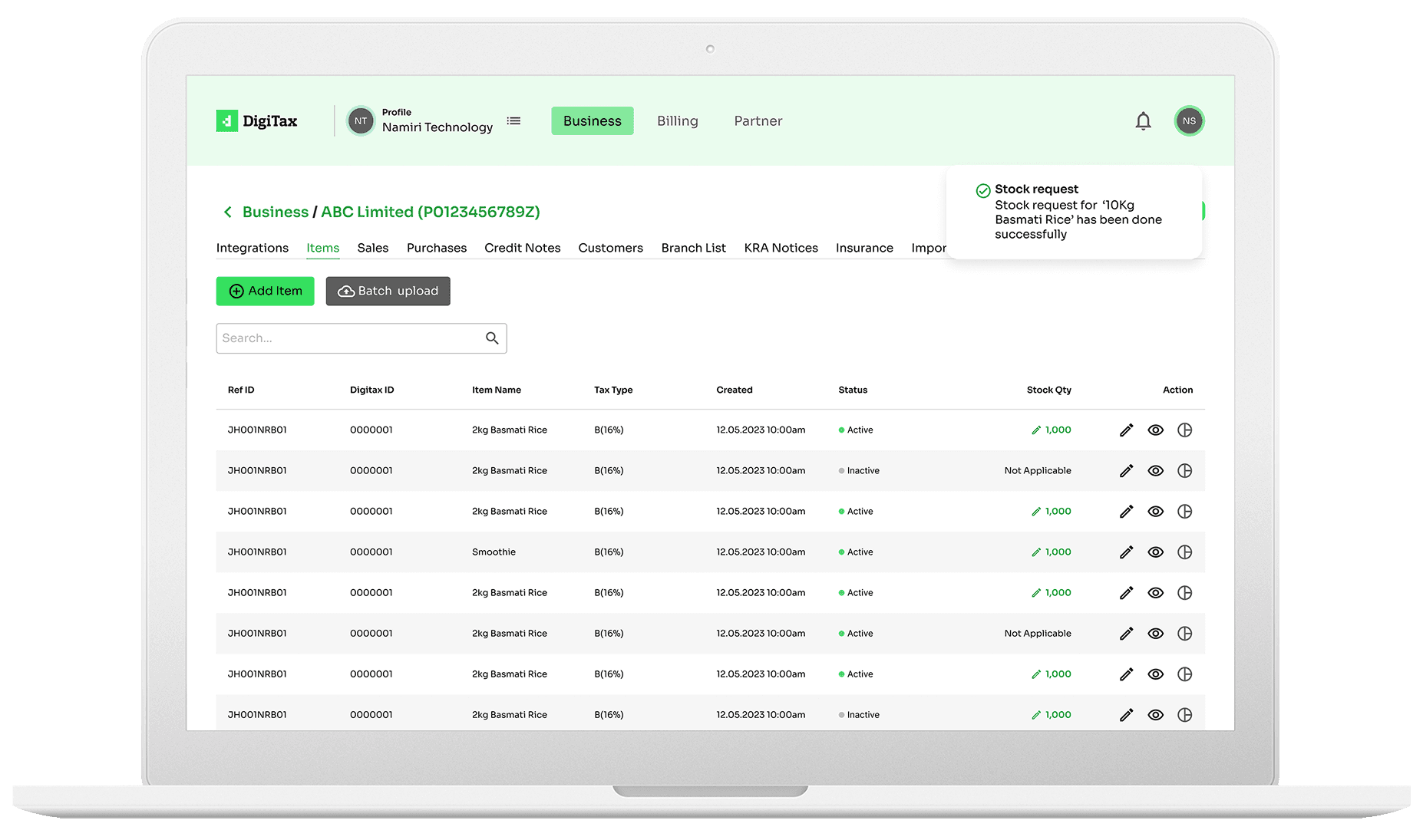 Business professional smiling while using DigiTax.